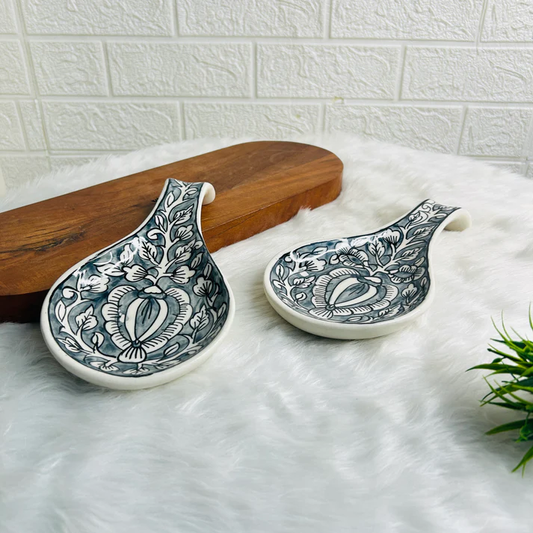 BLACK SERVING BOWL WITH STAND