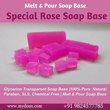 Mydoux Glycerine Soap Base for Soap Making  (Rose, 500 gram)
