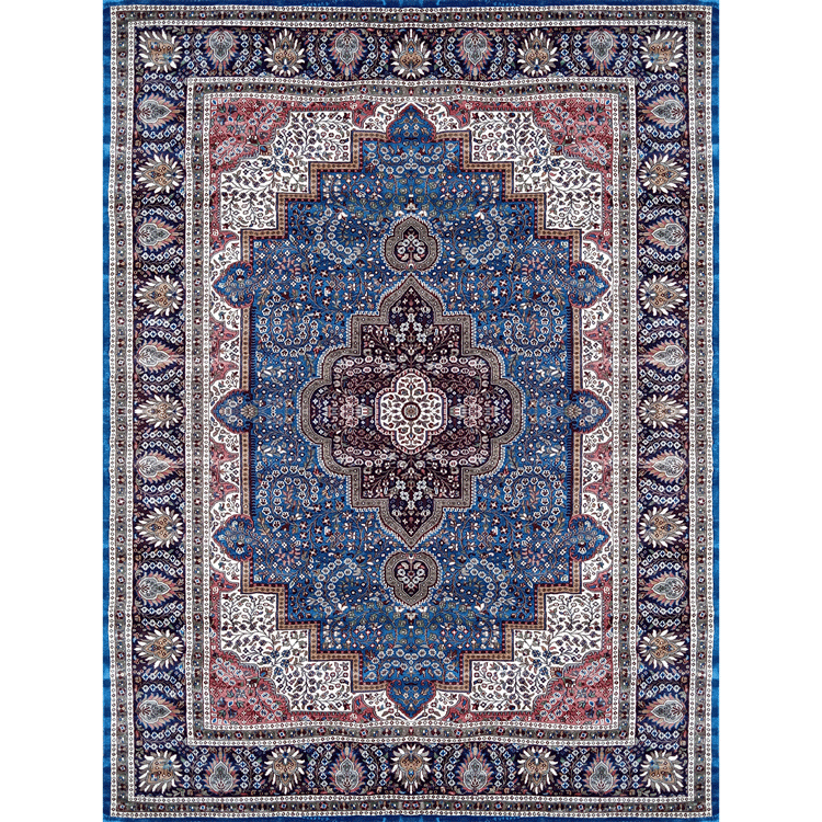 9×12 Feet Handmade Persian Carpet Blue Hand Knotted Traditional