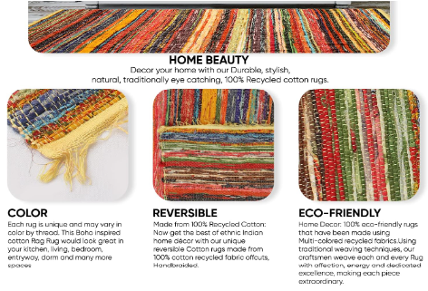 Recycled Cotton Chindi Rug – Eco-Friendly