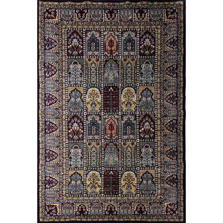 4×6 Feet Hand Knotted Hamadan Carpet Black