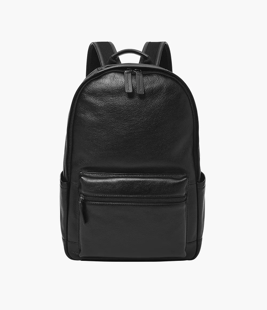 Black Buckner Leather Backpack