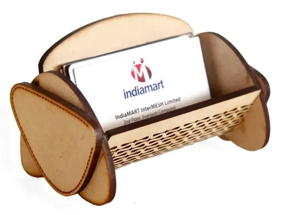 Wooden Desk Organizer, Business Card Holder Box