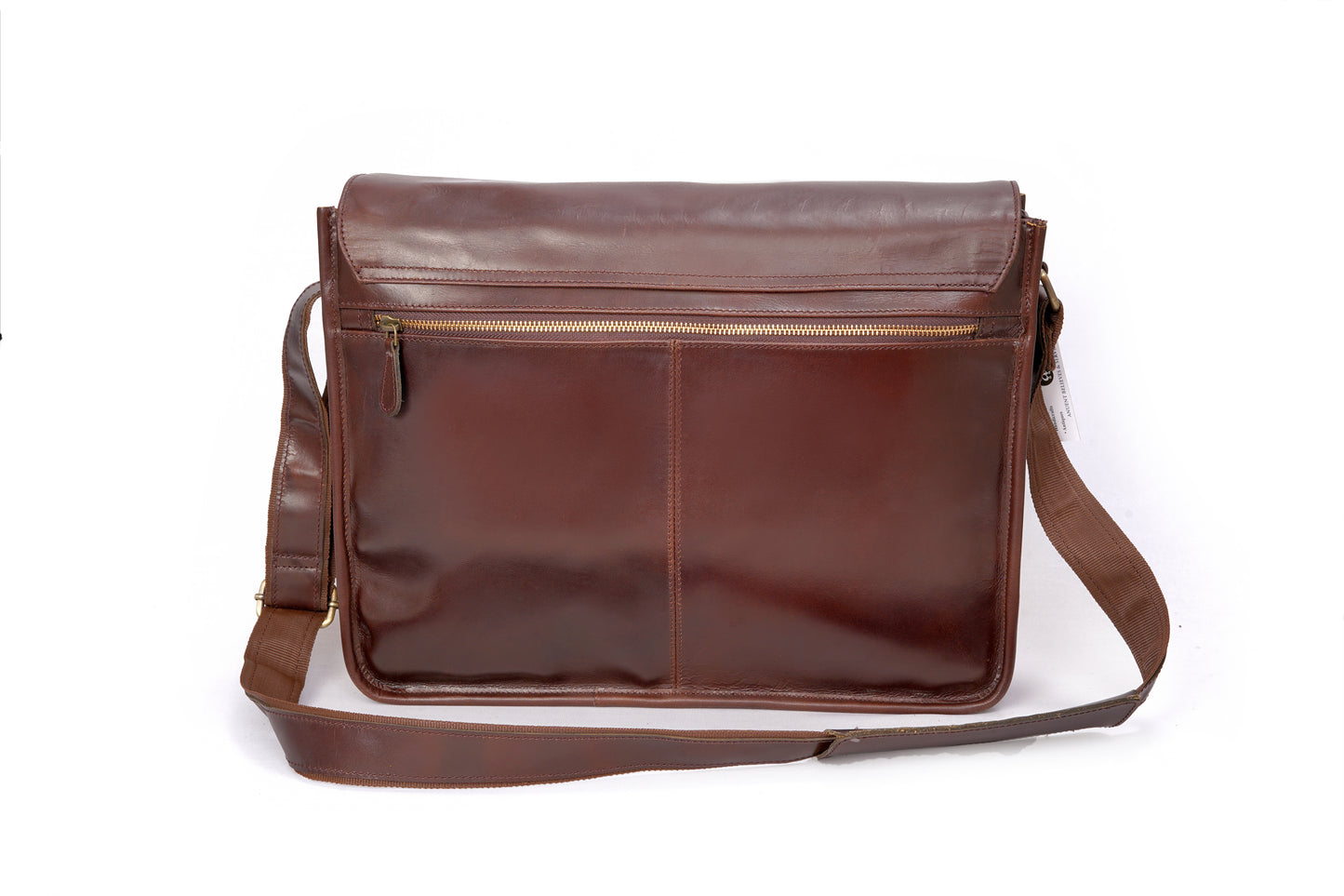 Buffalo Leather Laptop Messenger Bag With 2 Pockets.