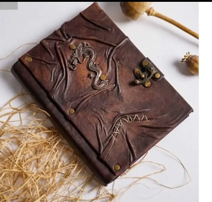 Dragon Genuine Leather Chocolate Color Journal  Diary
