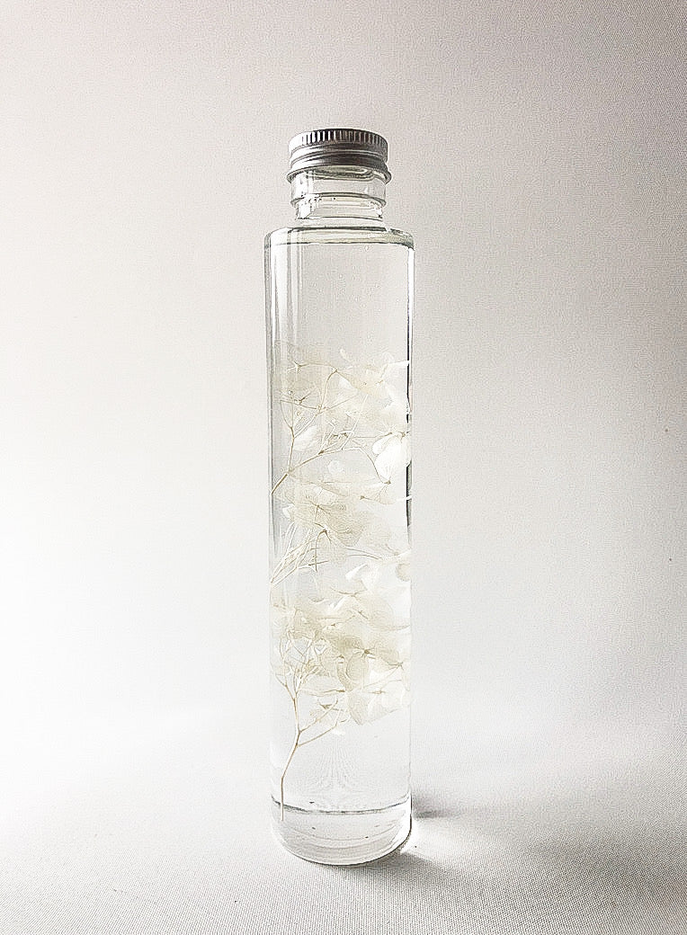 Hydrangea Preserved Flower Bottle Keepsake, Table Decor, Home Interior