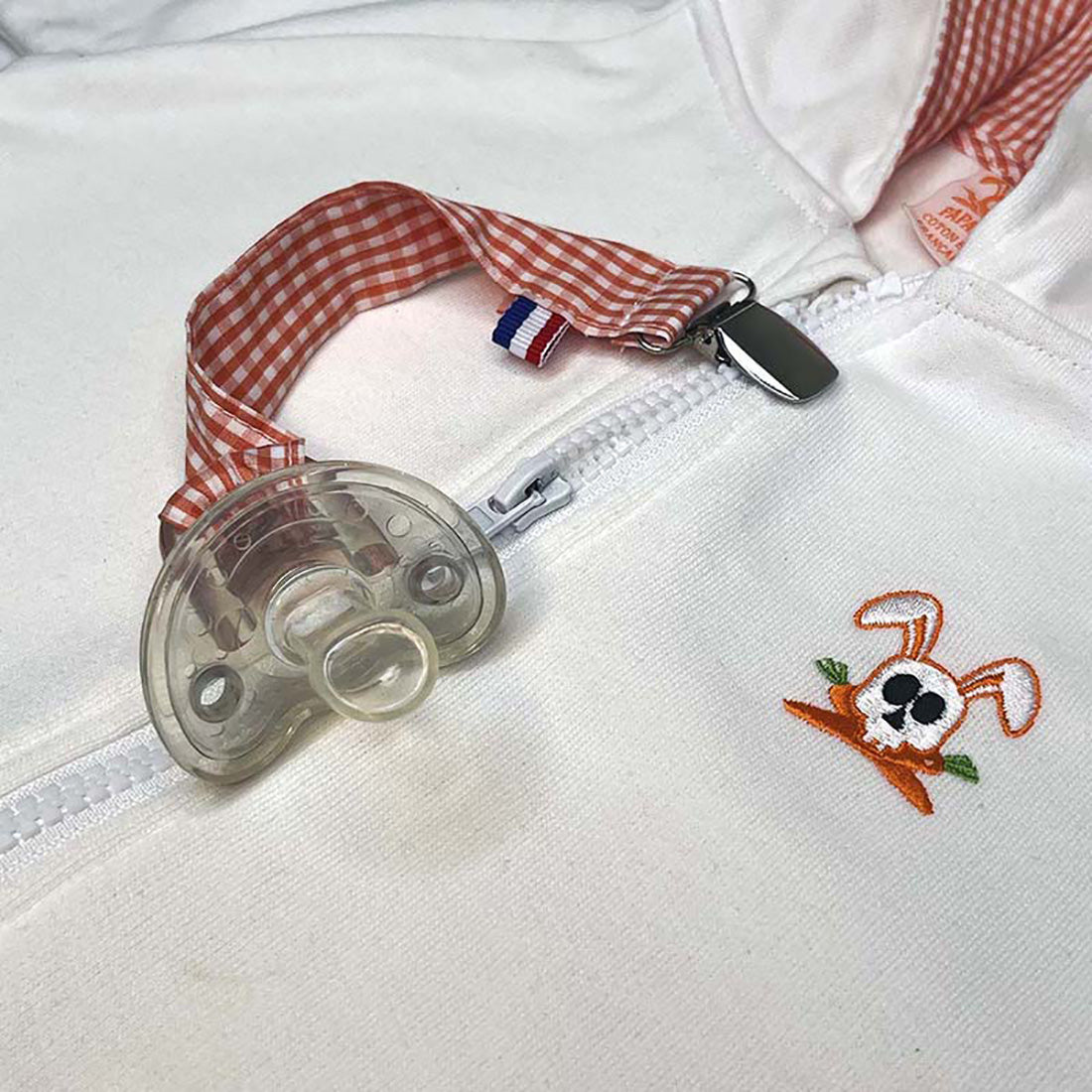 Organic Cotton Pacifier Clip - Vichy