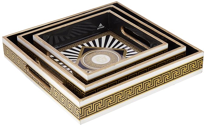 Square Tray Designer Wooden Serving Trays