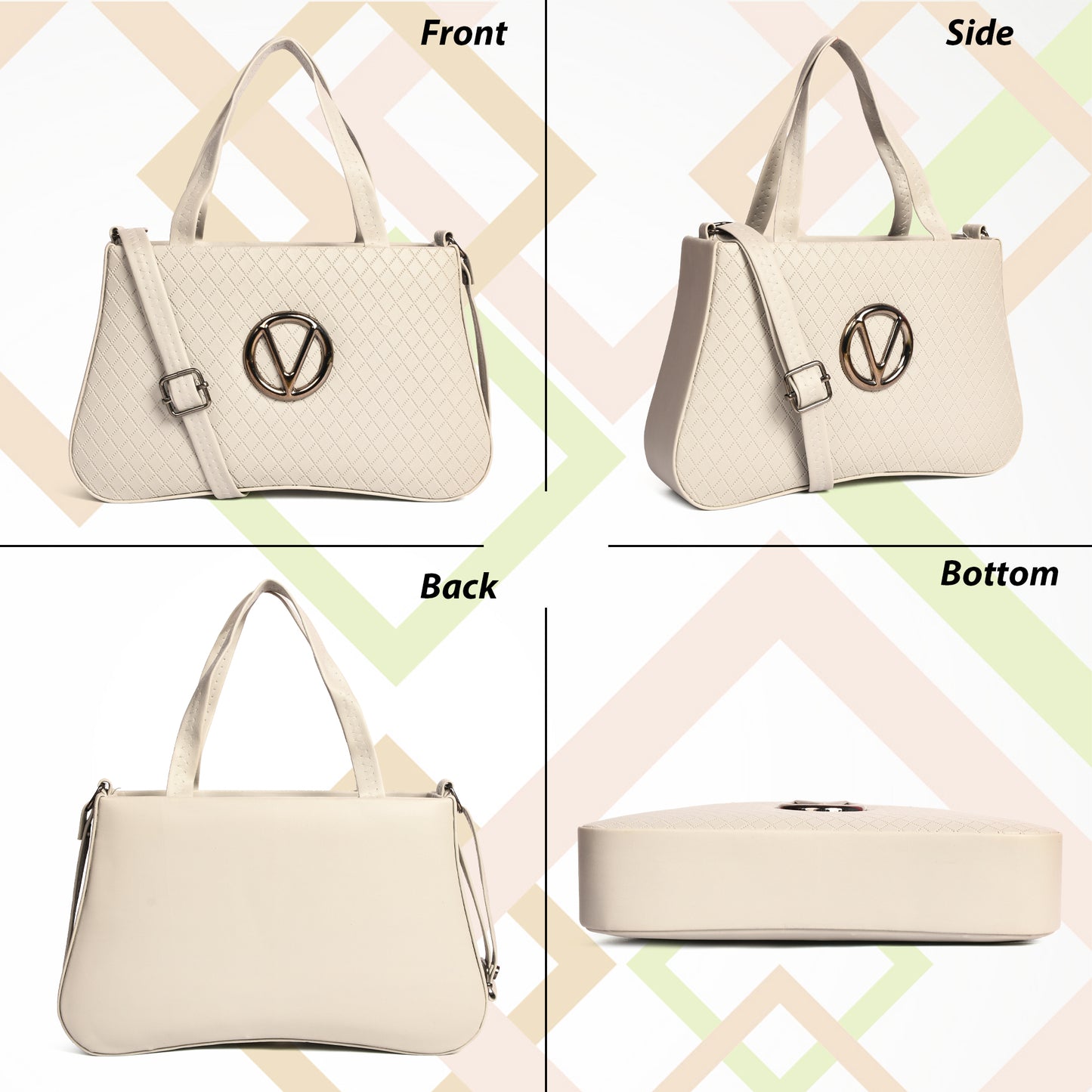 Women’s Stylish Sling Bag with Handle - Cream
