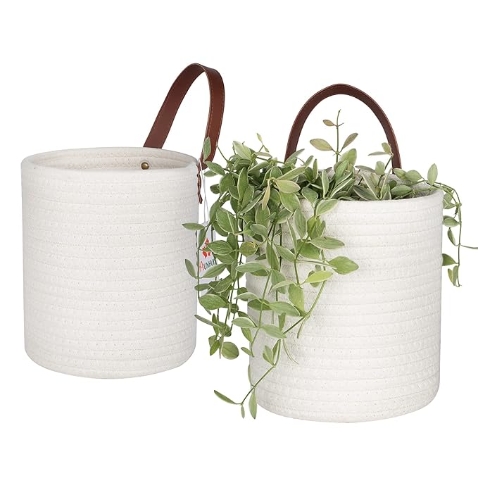 2 Pack Wall Closet Hanging Storage Baskets