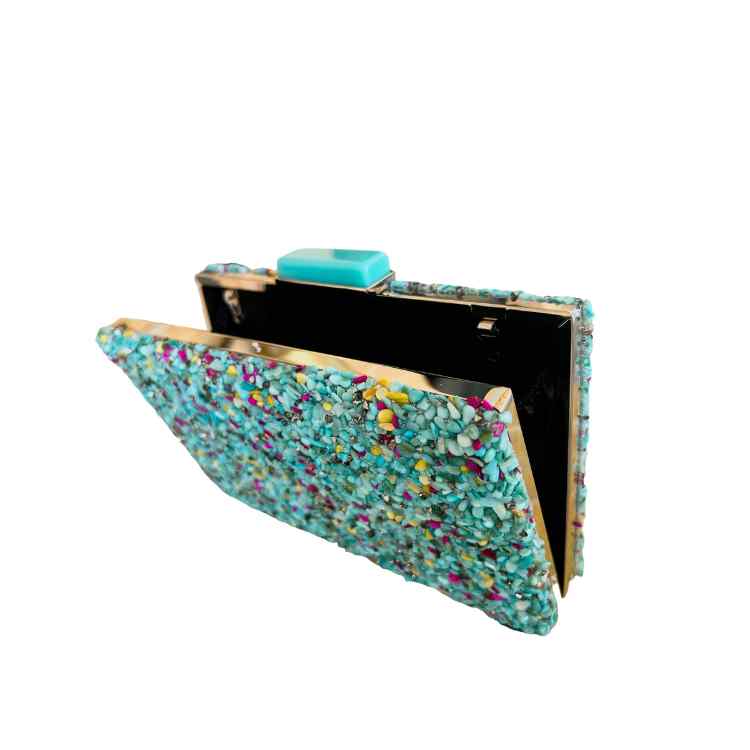 Bolso de fiesta Bali azul turquesa