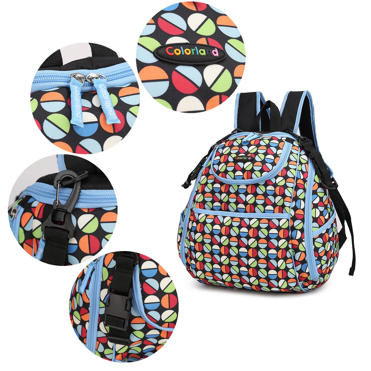 Colorland Large Backpack with Multi-Pockets