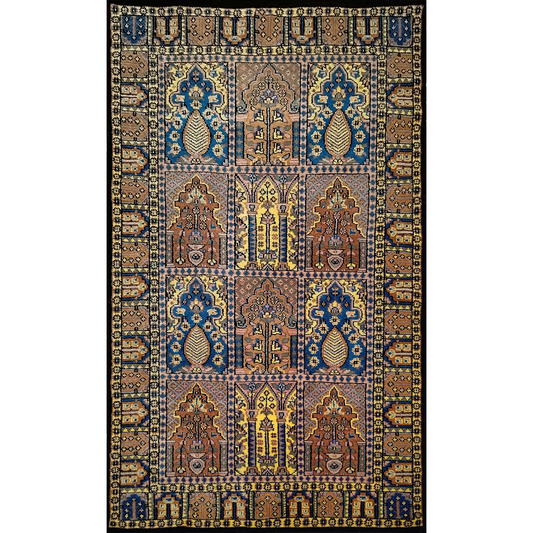3×5 Feet Hand Knotted Black Wool Carpet Hamadan