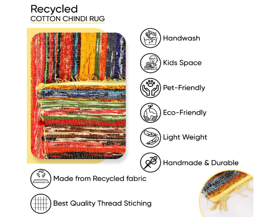 Recycled Cotton Chindi Rug – Eco-Friendly