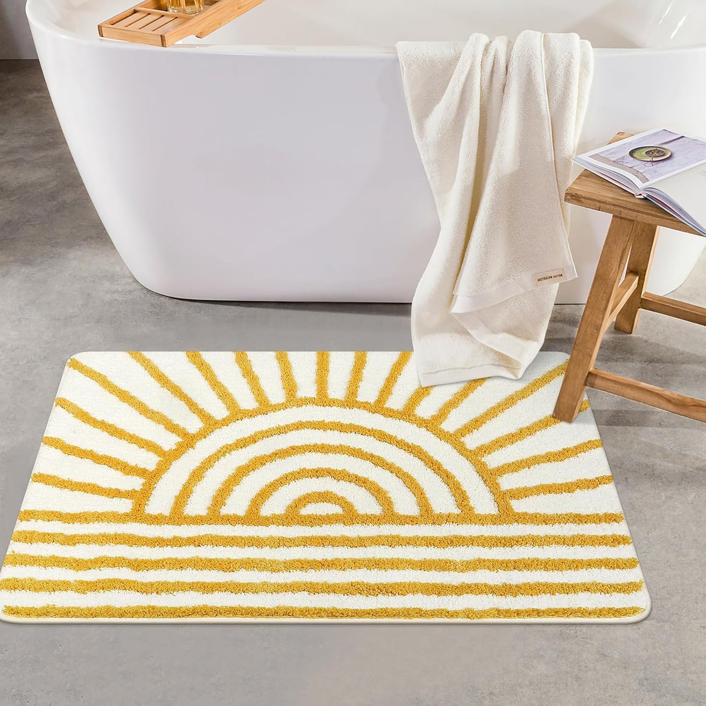 Yellow Sunrise Bath Mats for Bathroom