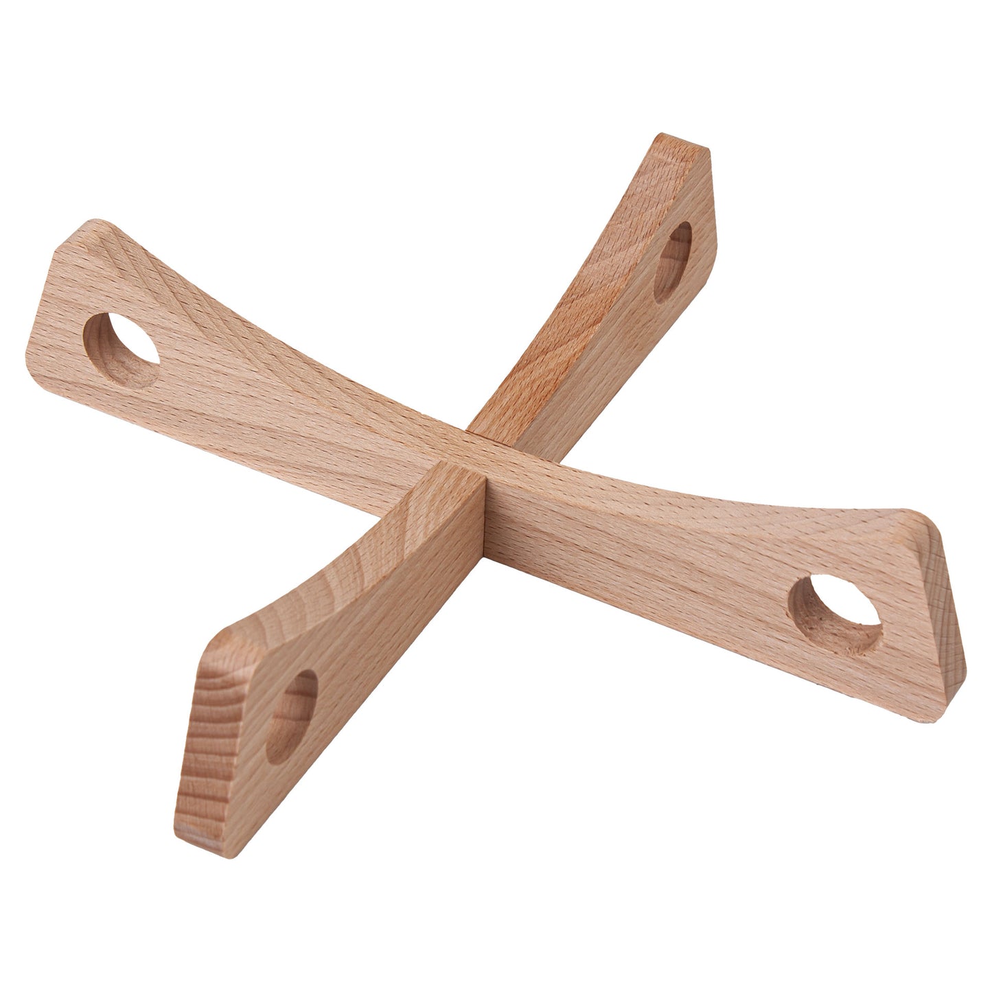 Foldable wooden beech dish stand