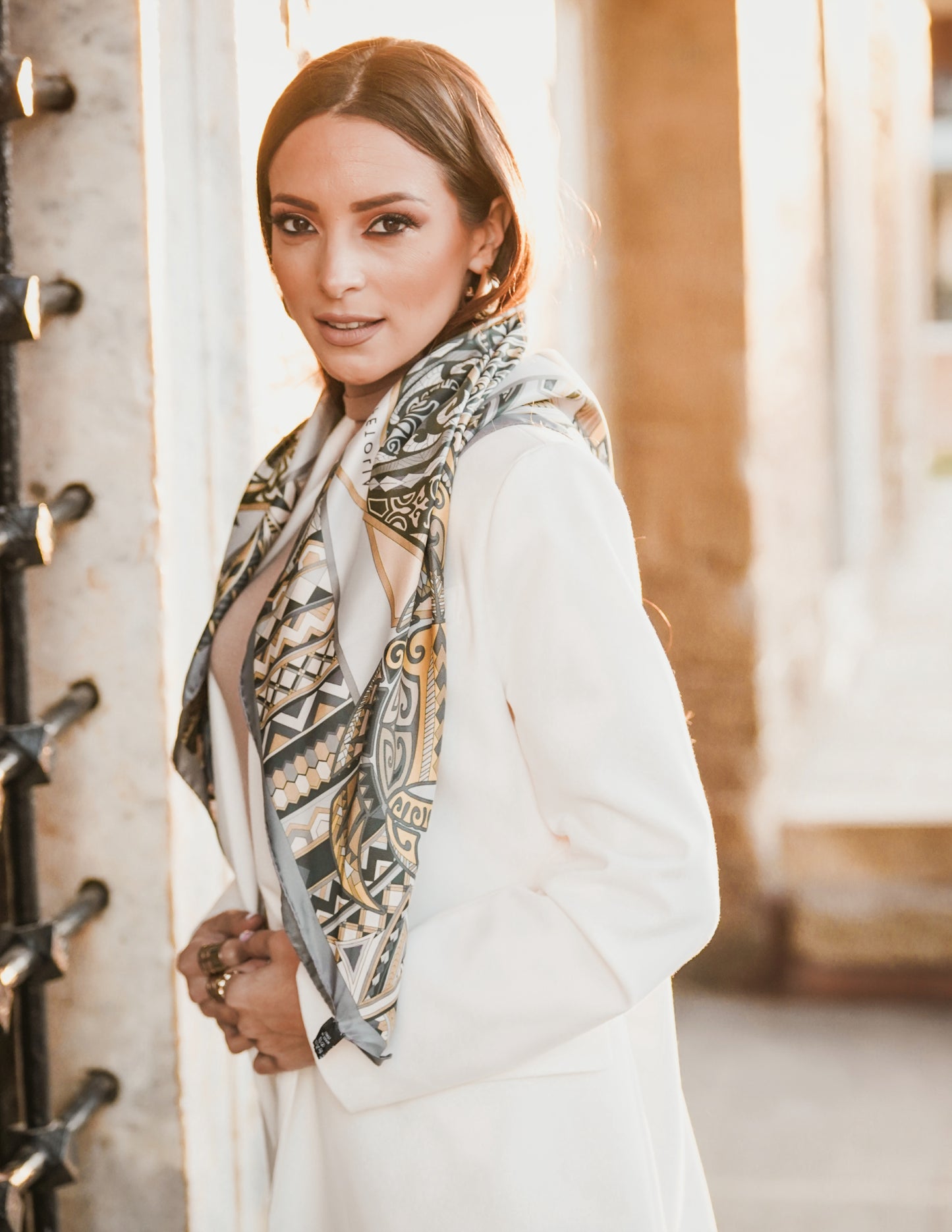 Power of Life - Grey - 100% Silk Scarf