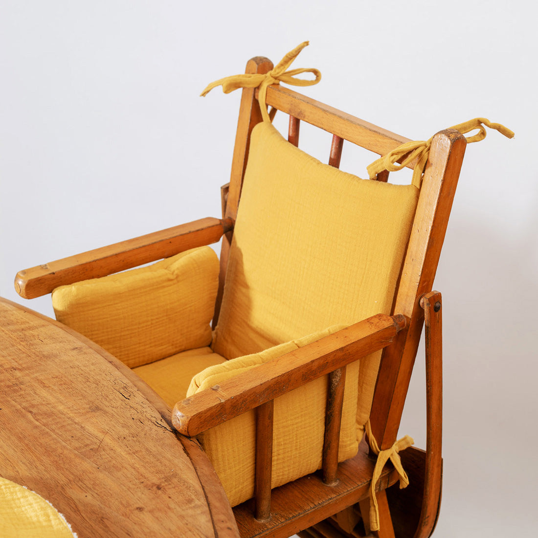 Cushion High Chair in Organic Cotton - Honey