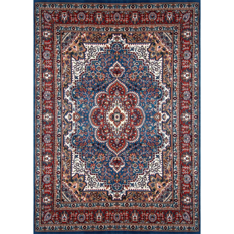 5ft×7ft Blue Hand Knotted Persian Carpet Wool