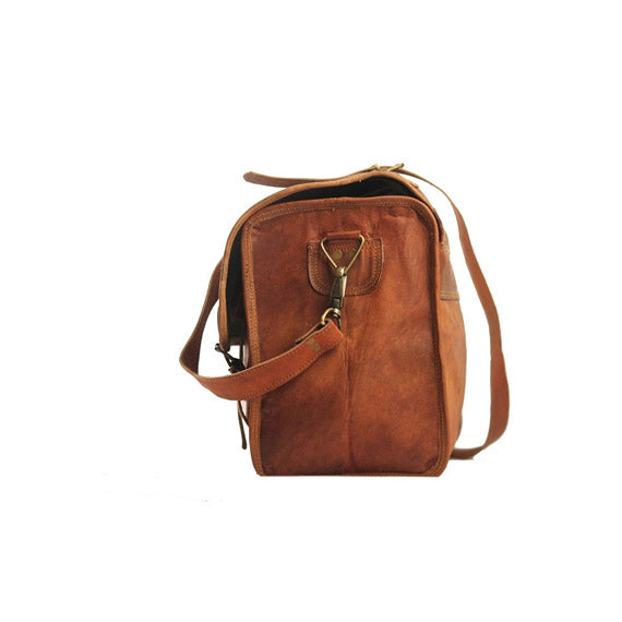 Men's Retro Style Leather Carry On Duffel Bag.
