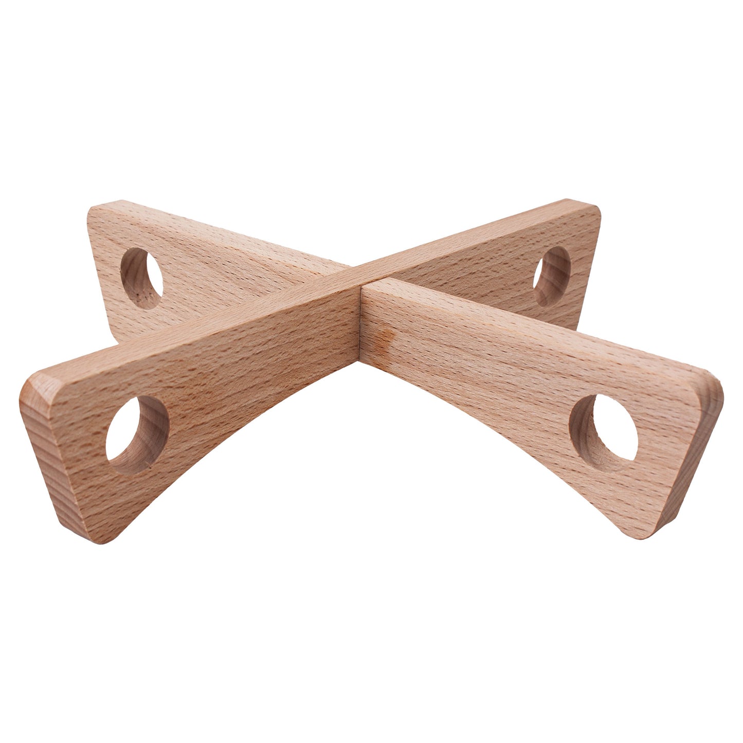 Foldable wooden beech dish stand
