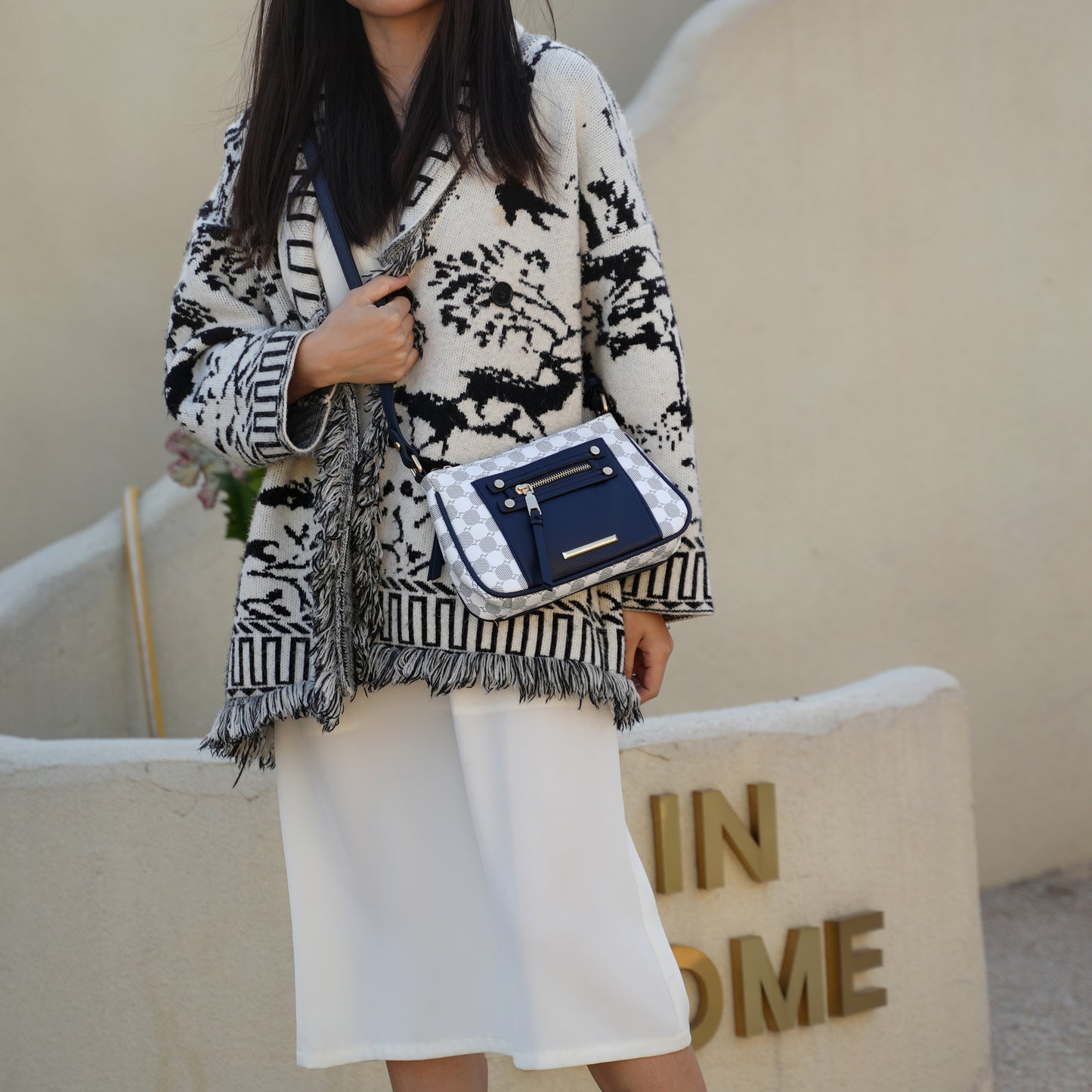 MKF Collection Essie Circular Print Vegan Leather Crossbody Bag by Mia