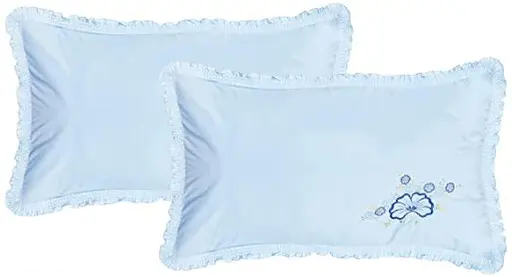 Embroided Design Piece Cotton Pillow Cover Set-17"x27"