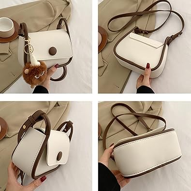 Women's Small Square Bags Versatile Shoulder Strap- White