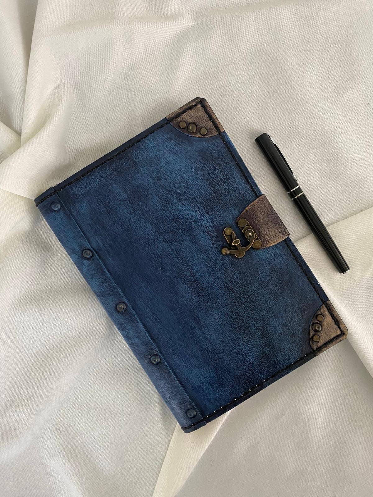Navy Blue Color Genuine Craft Leather Notebook Journal Diary