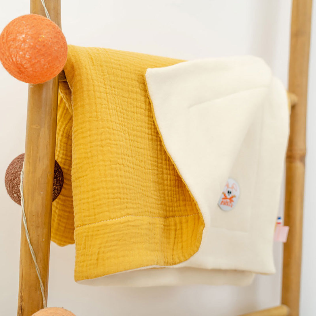 Organic Cotton Fleece Blanket -  Honey