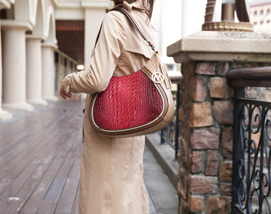 Nayra Embossed Hobo Bag