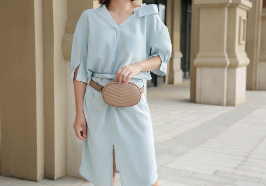 Fatima Quilted Chevron Women Belt Bag