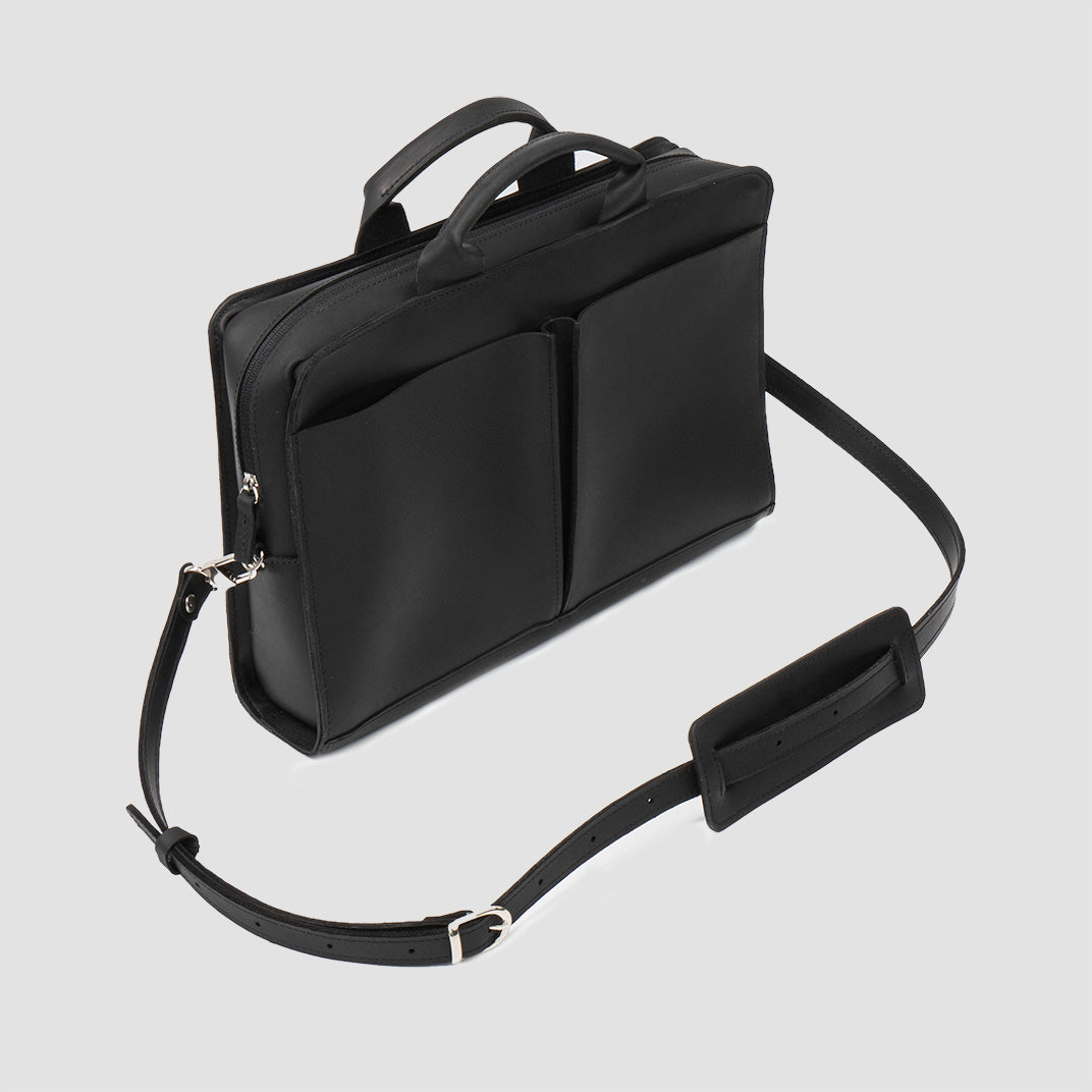 Leather Laptop Bag (Black)