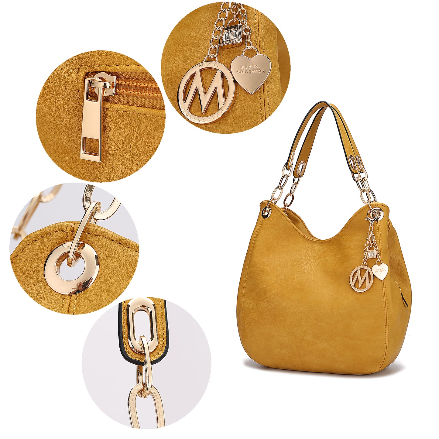 MKF Collection Ashley Hobo Bag and Wristlet Set by Mia K