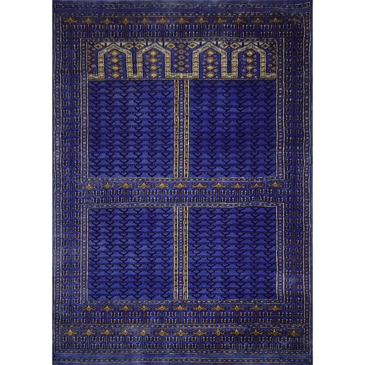 5ft×7ft Purple Hand Knotted Parda Carpet Wool