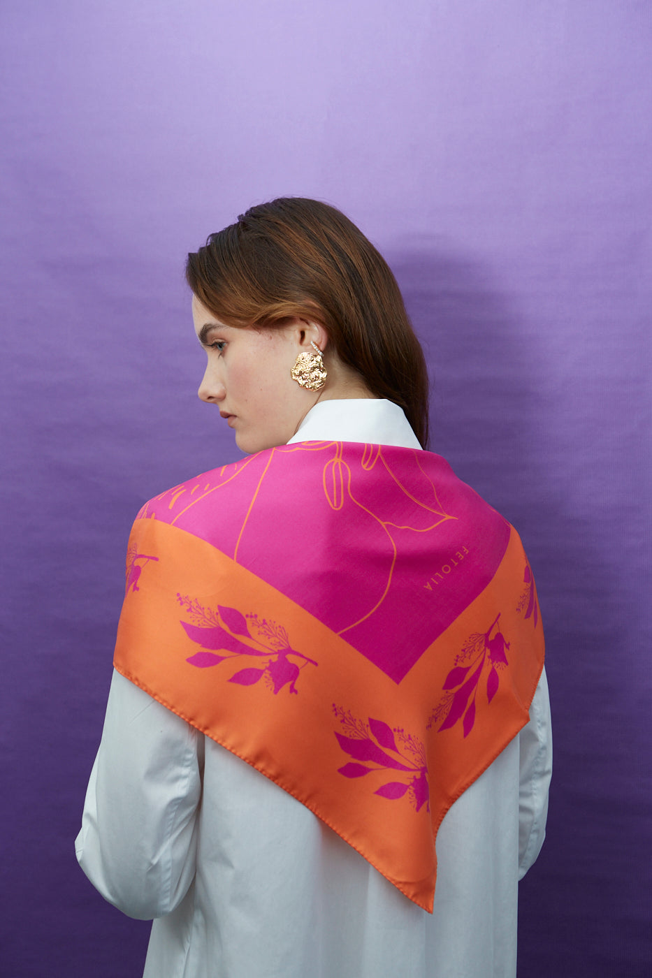 The Magnificent Alstroemeria - Fuschia - 100% Silk Scarf