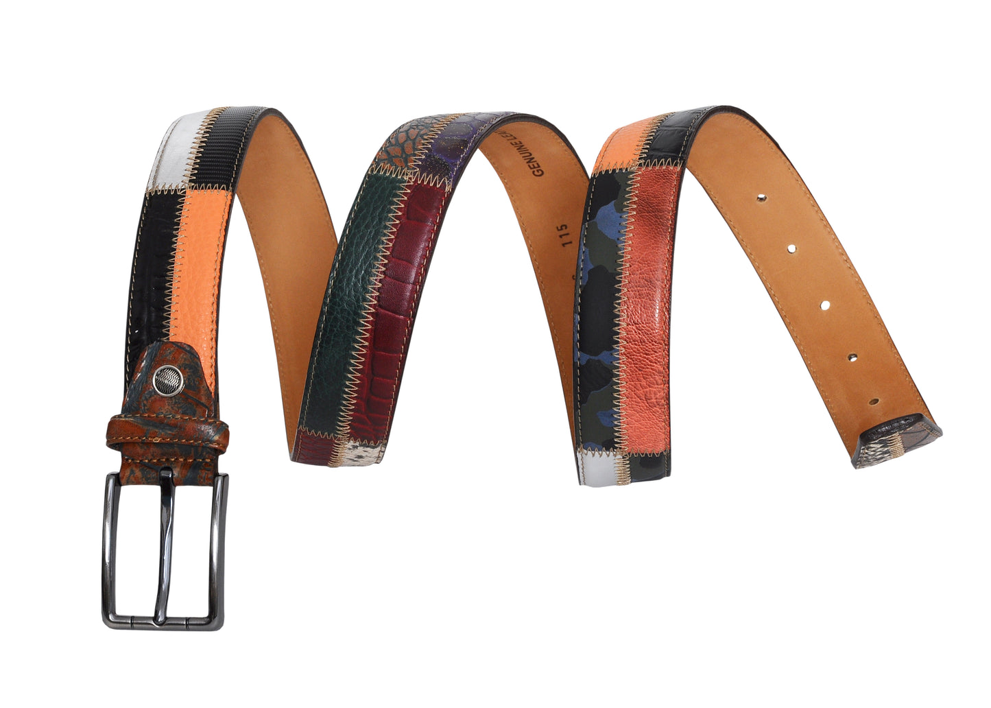 Rainbow Black Brown Leather Men Belt