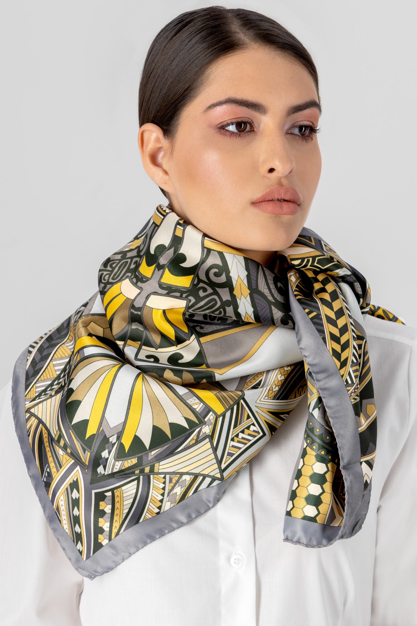 Power of Life - Grey - 100% Silk Scarf