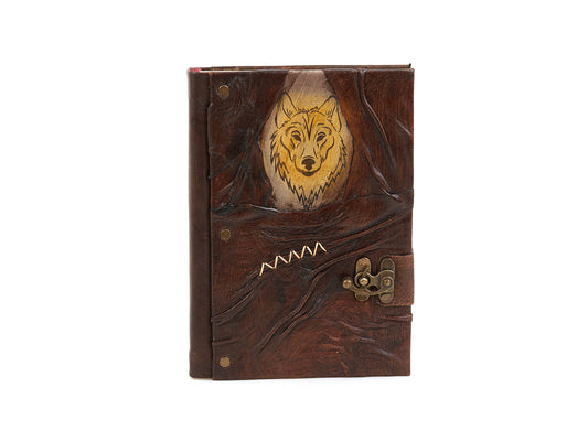 Wolf Design Genuine Craft Leather Journal Diary Notebook