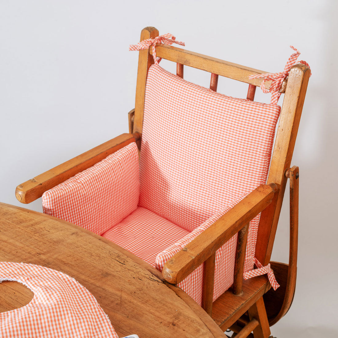 Cushion High Chair in Organic Cotton - Vichy