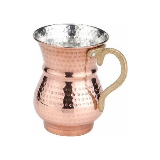 3 Pcs Set Hammered Copper Cups for Ayran, Handmade Pure Copper Mug