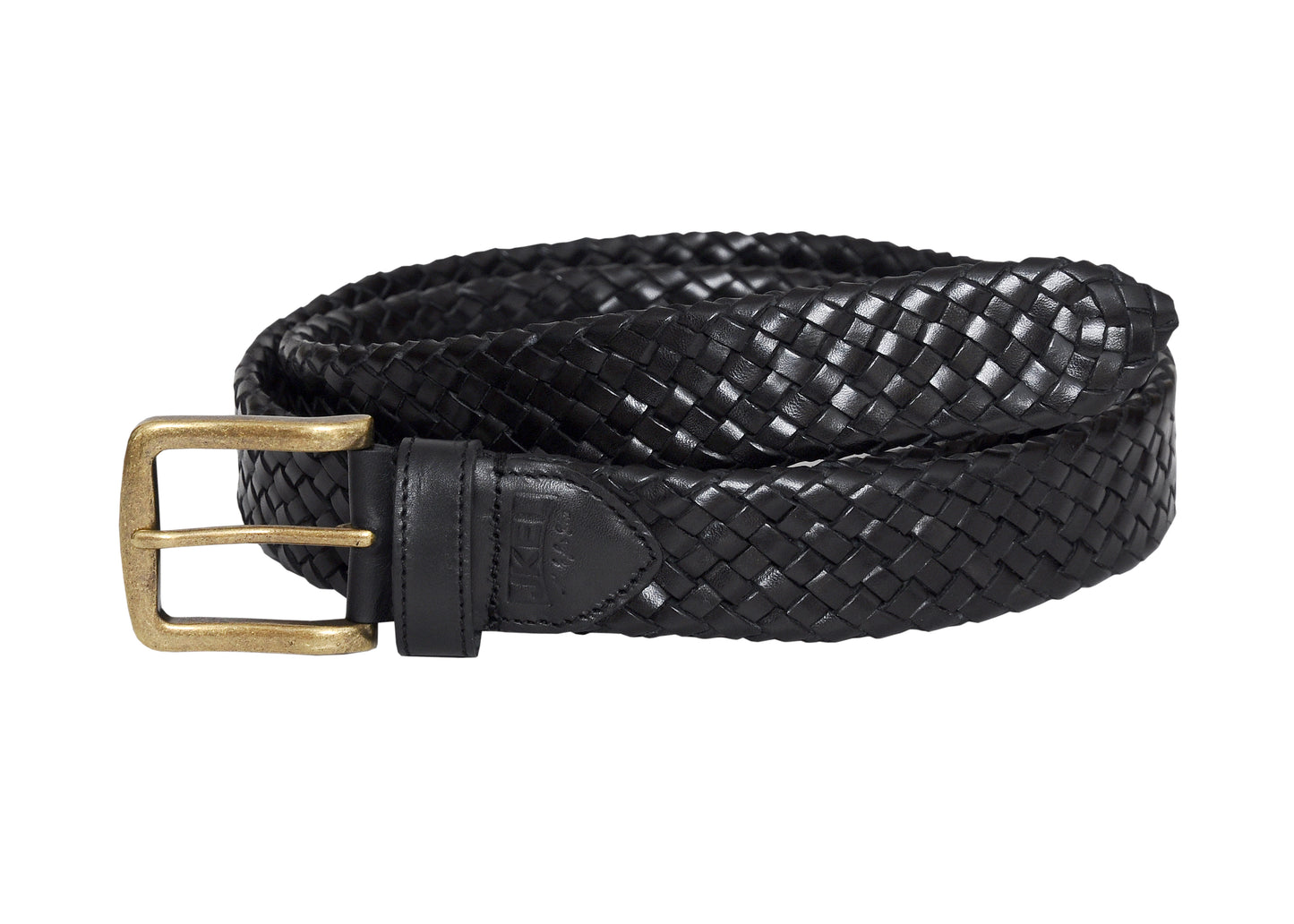 Galata Black Plaited Leather Men Belt