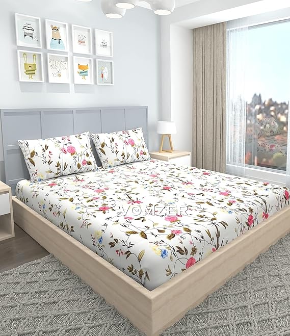 320 TC Cotton Feel All Around Elastic Fitted Bedsheets King Size