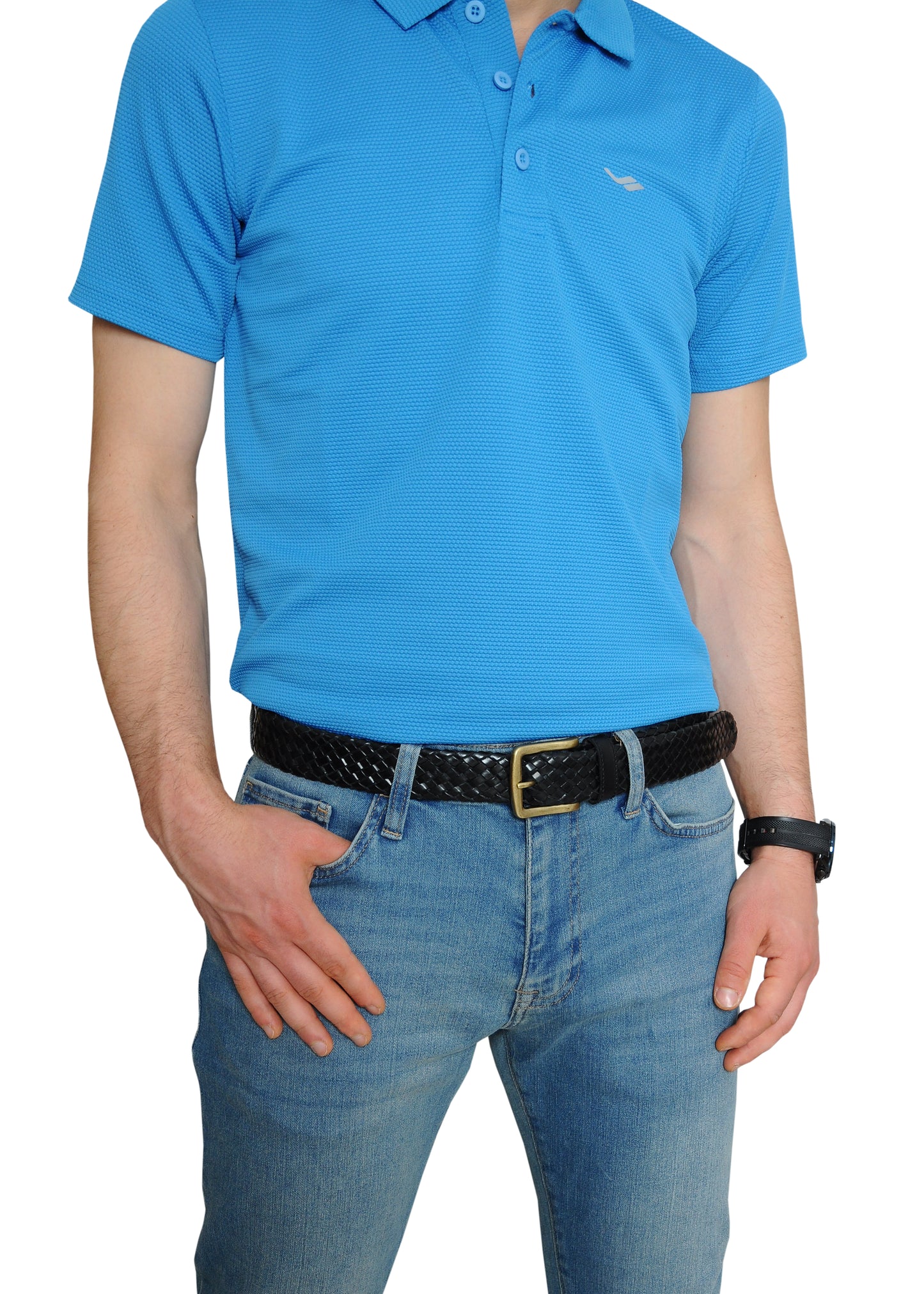 Galata Black Plaited Leather Men Belt