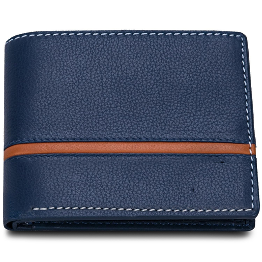 Navy Leather Wallet for Men