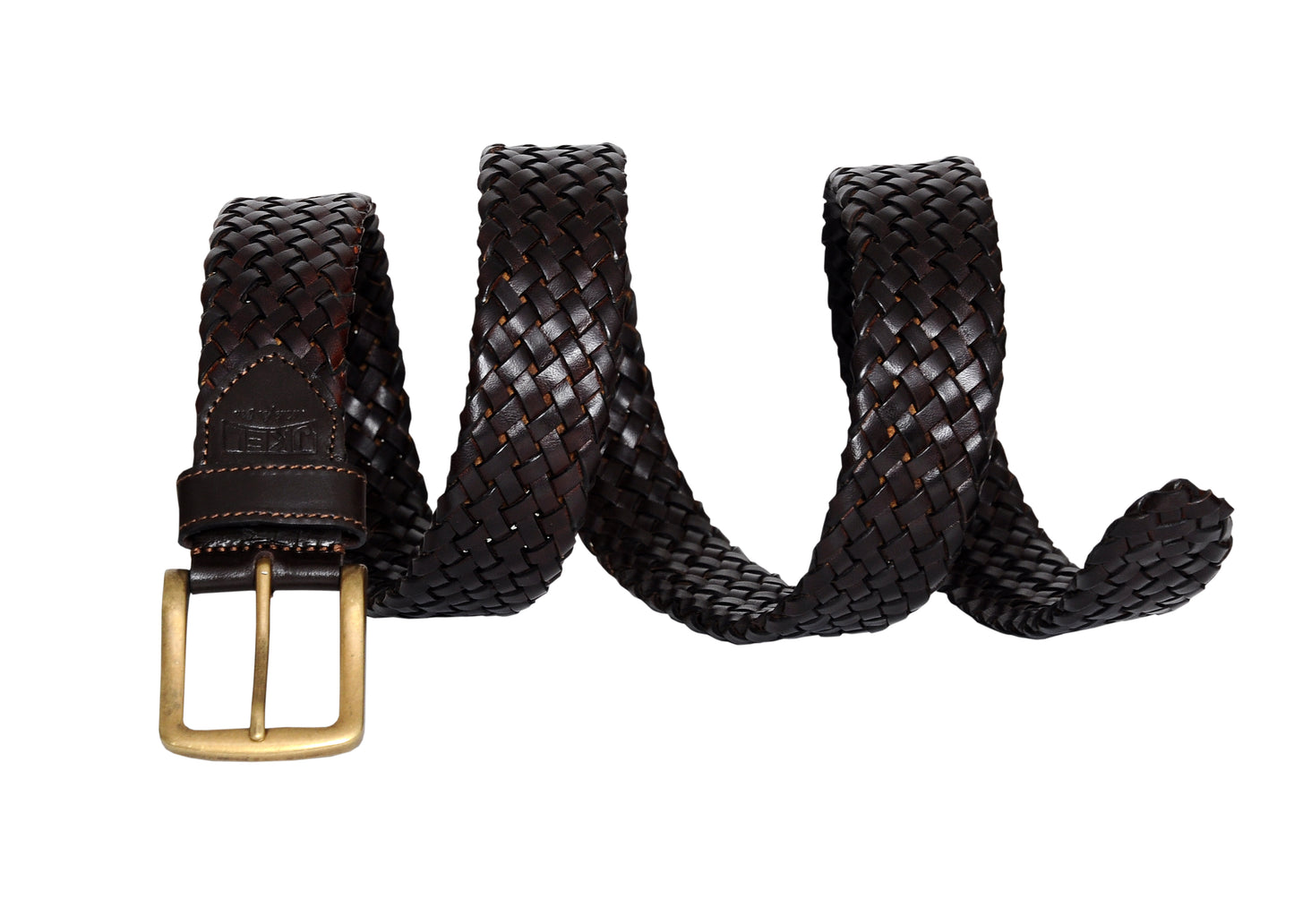 Galata Dark Brown Plaited Leather Men Belt