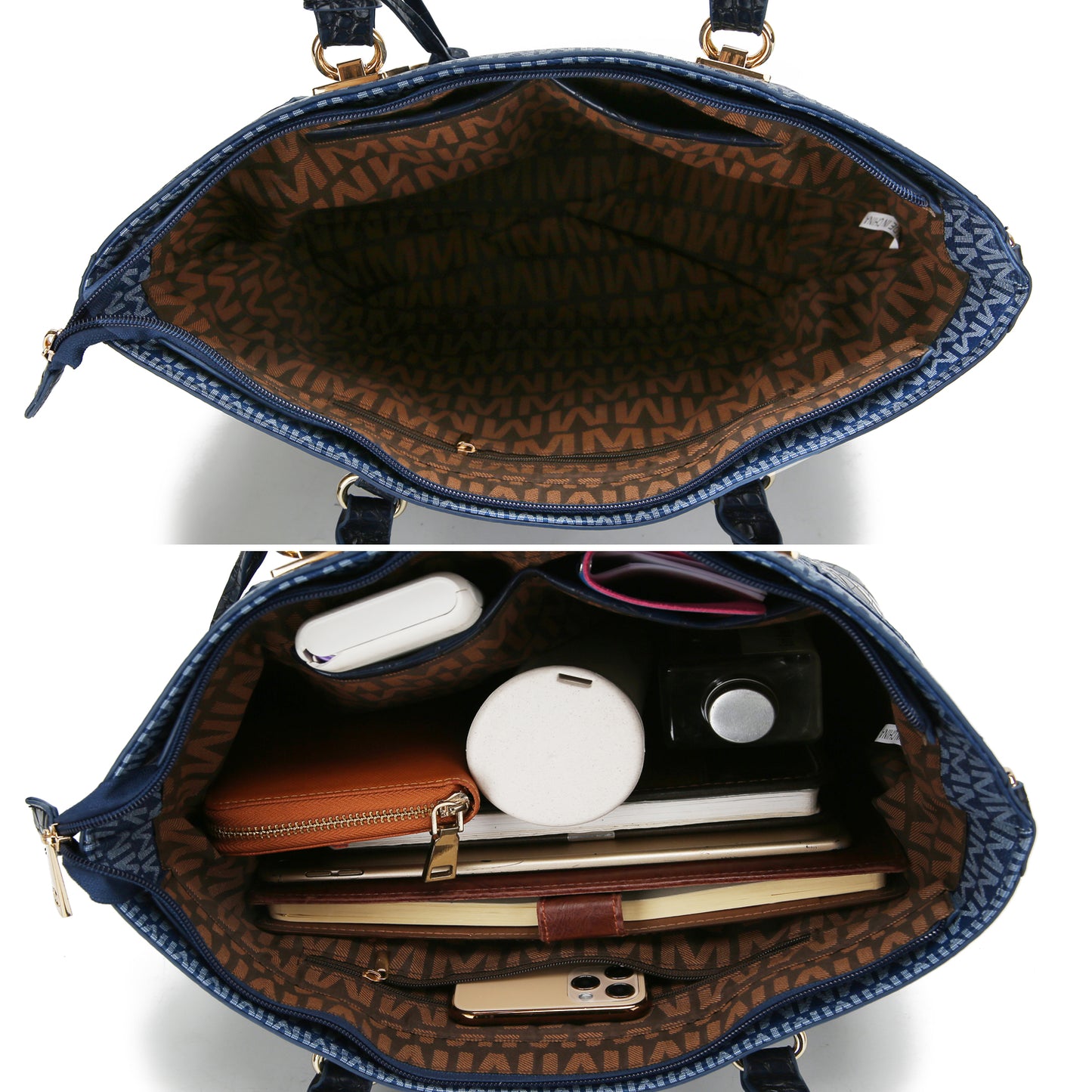 Shonda 3PC Tote with Cosmetic Pouch & Wristlet