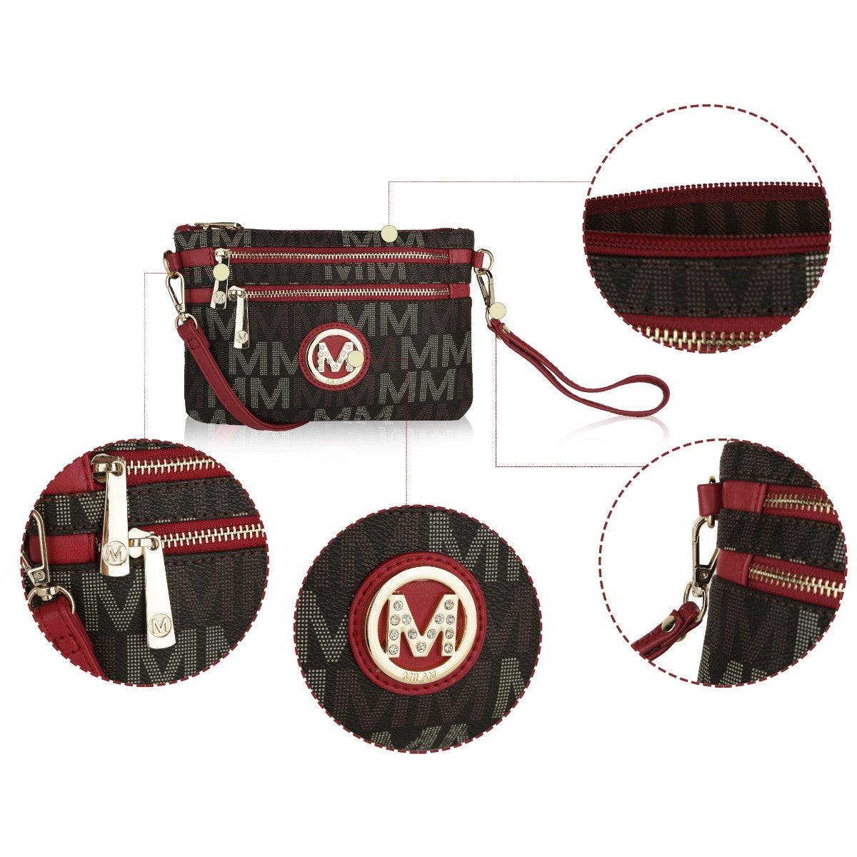 Helen Milan M Signature Crossbody Wristlet