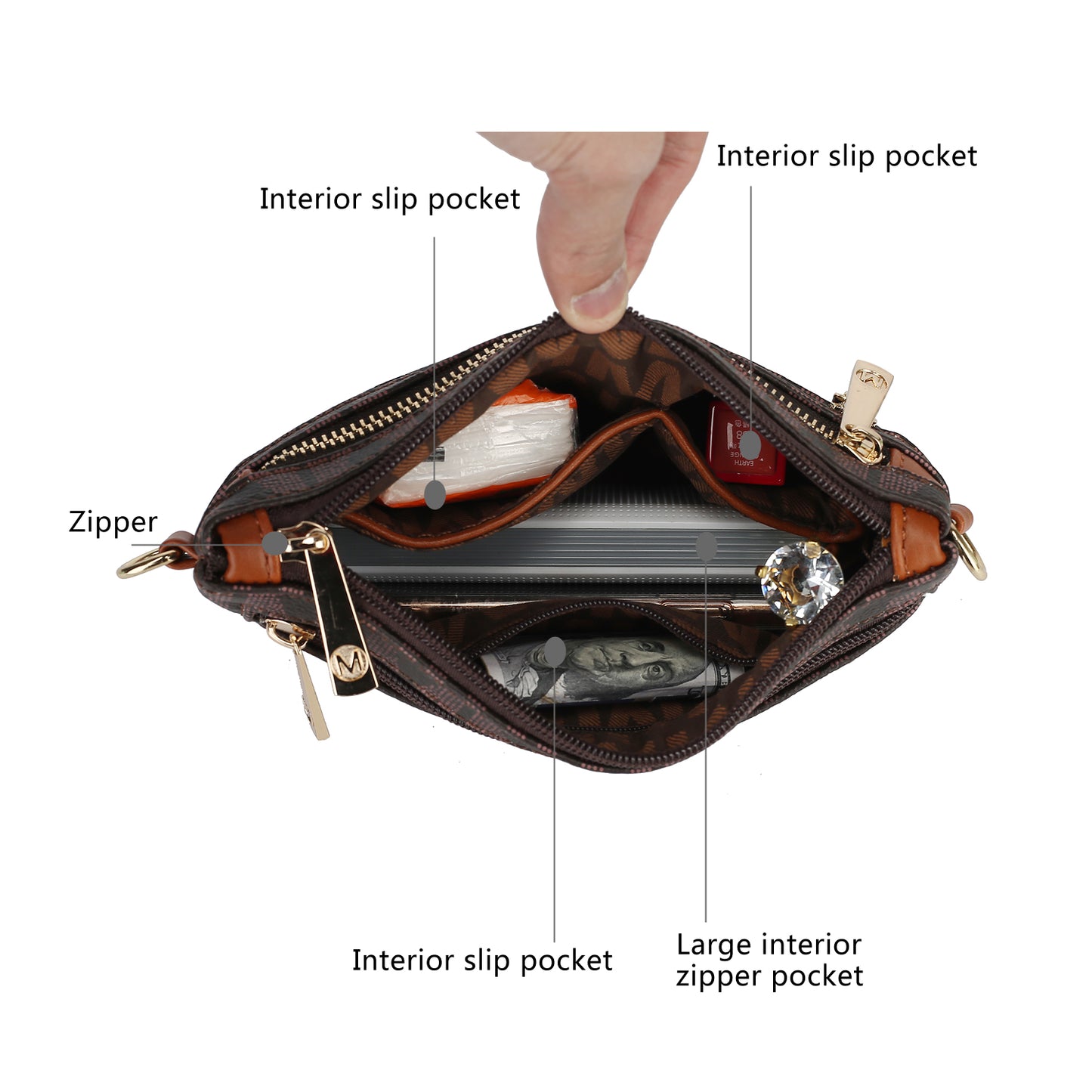 MKF Collection Geneve M Signature Crossbody by Mia K