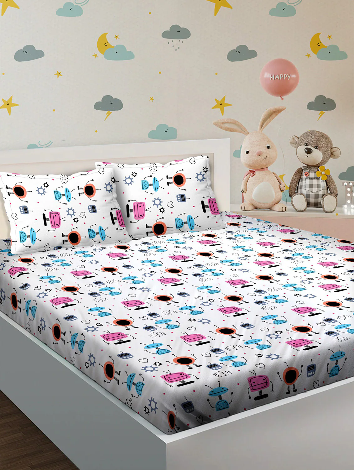 Robotic Design Print Premium Bed Sheet Sets